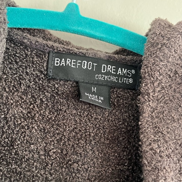 Barefoot Dreams CozyChic Lite Size. M Chocolate‎ Brown Cardigan Hooded - Picture 7 of 7